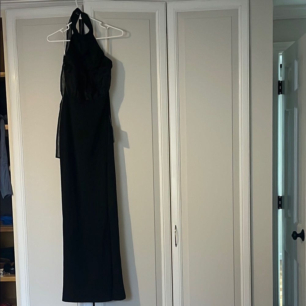 Elegant Black Halter Dress